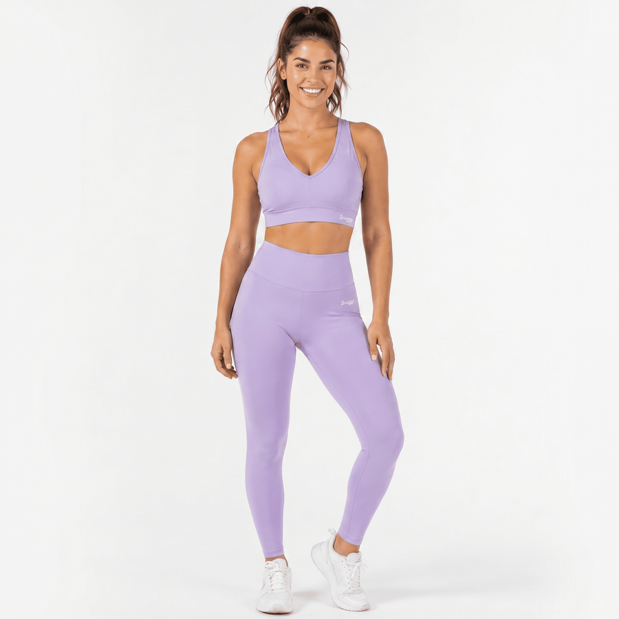 Snuggz Fit Super Stretch V Neck Bar and Legging Lilac Set (Various Sizes) - liquidation.store