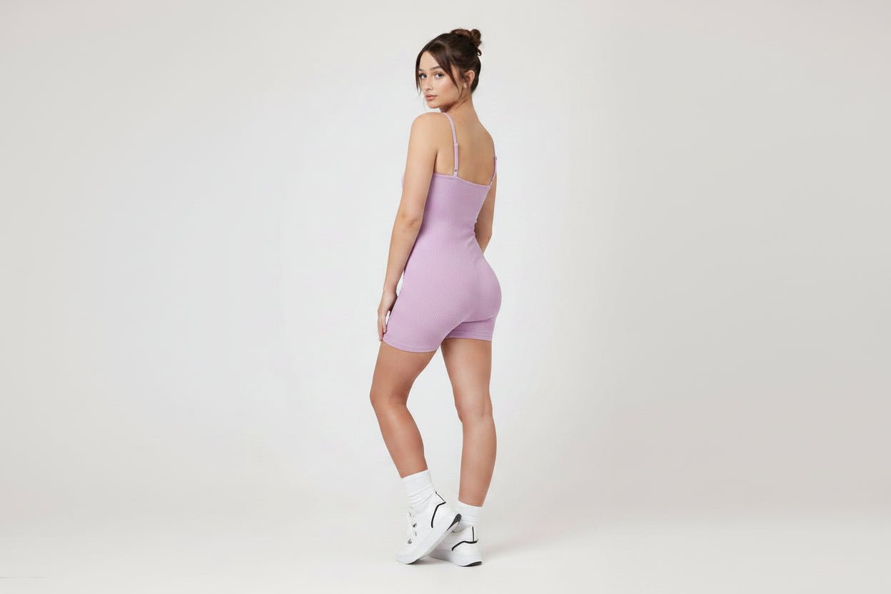 Snuggz Lilac Super Stretch Ribbed Waist Short Unitard (Various Sizes) - liquidation.store