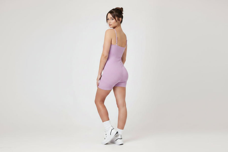 Snuggz Lilac Super Stretch Ribbed Waist Short Unitard (Various Sizes) - liquidation.store