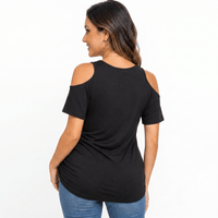 Snuggz Maternity - Black Cold Shoulder T-Shirt (Various Sizes) - liquidation.store