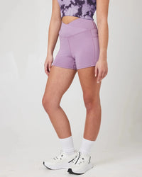 Snuggz Super Stretch Wrap Over Waist Pocket Detail Short - Lilac - liquidation.store