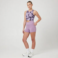 Snuggz Super Stretch Wrap Over Waist Pocket Detail Short - Lilac - liquidation.store