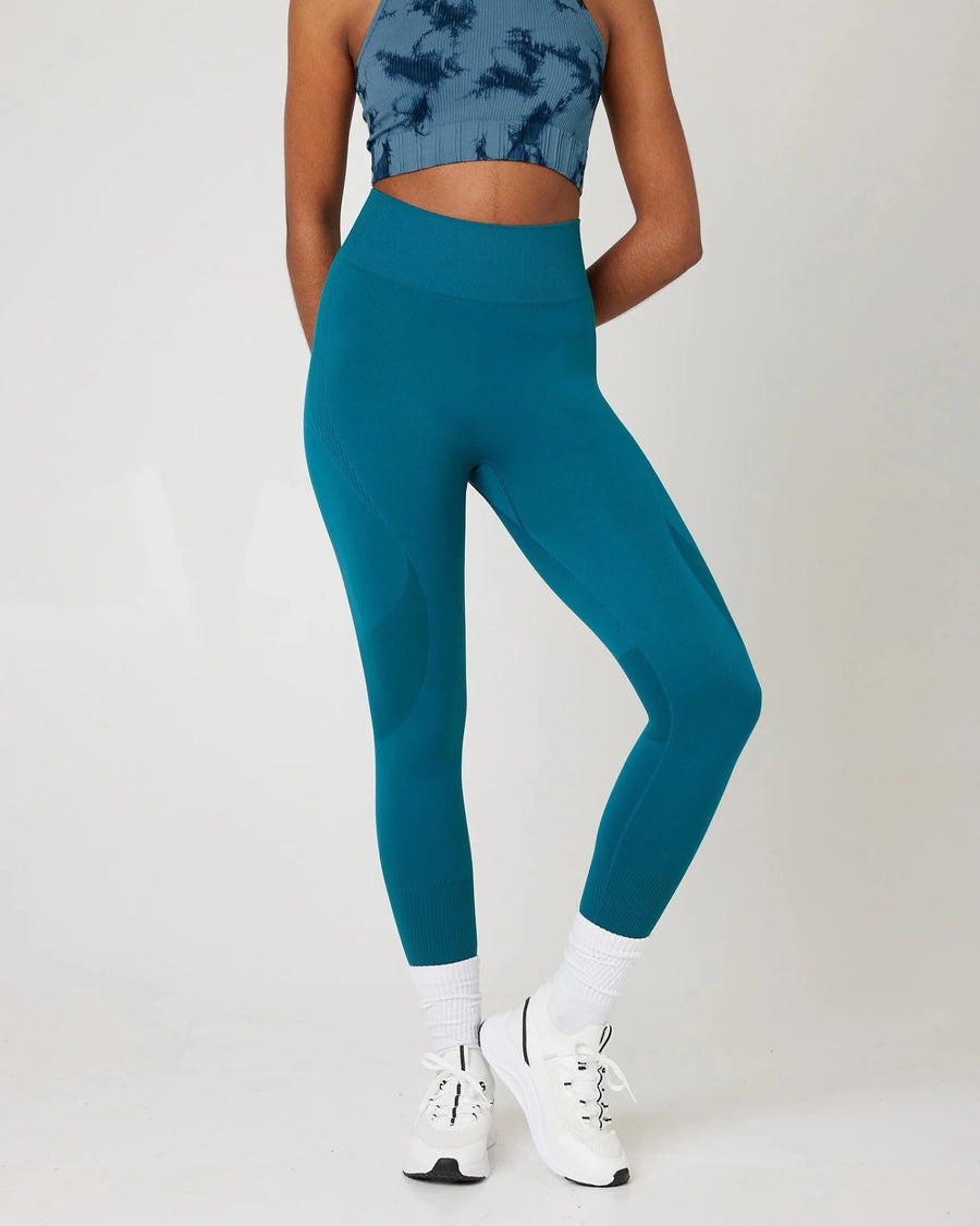 SnuggzFit Detail Sculpt Leggings - Teal (Various Sizes) - liquidation.store