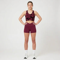 SnuggzFit High-Waisted Pocket Workout Shorts - Mulberry - liquidation.store