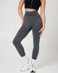 SnuggzFit Sculpt High-Waisted Leggings - Grey Marl (Various Sizes) - liquidation.store