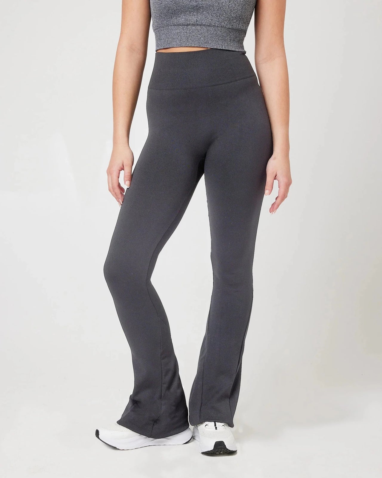 SnuggzFit Seamless All-Day High Waist Flare Legging - Grey (Various Sizes) - liquidation.store
