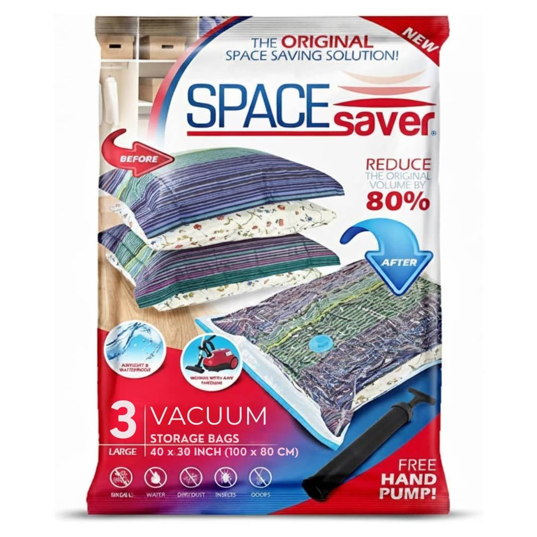 SpaceSaver Vacuum Storage Bags 3 Pack With Pump Liquidation store spacesaver-vacuum-storage-bags-3-pack-with-pump-liquidation-store