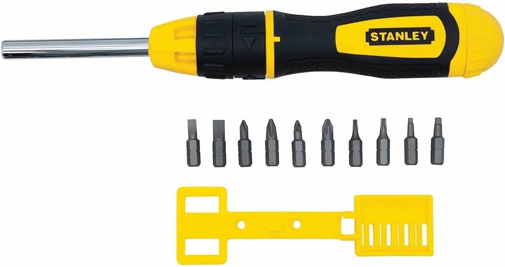 STANLEY 0 - 68 - 010 Multibit Ratchet Screwdriver + 10 Bits - liquidation.store