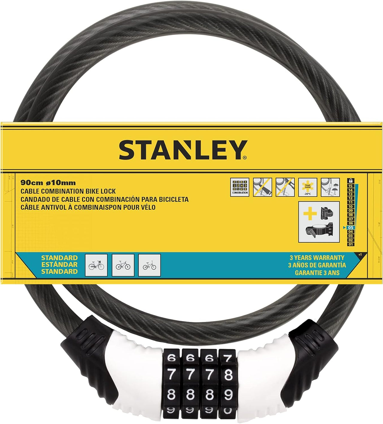 Stanley Combination Bike Lock 10mm x 900mm S741 - 151 - liquidation.store