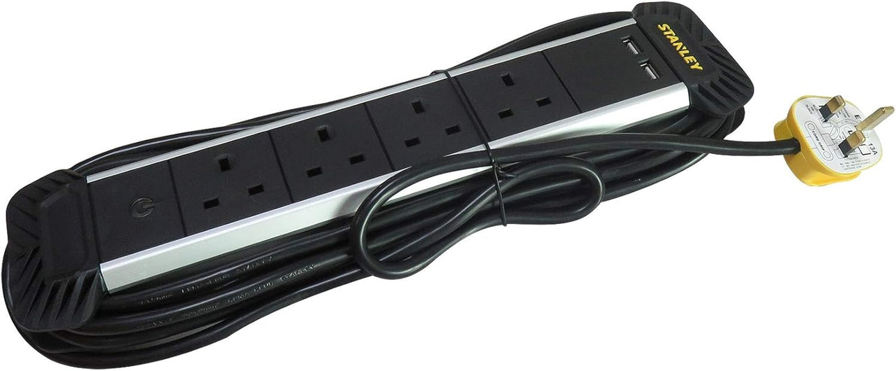 Stanley Extension Cord - 5M 4 - Gang & 2USB - liquidation.store