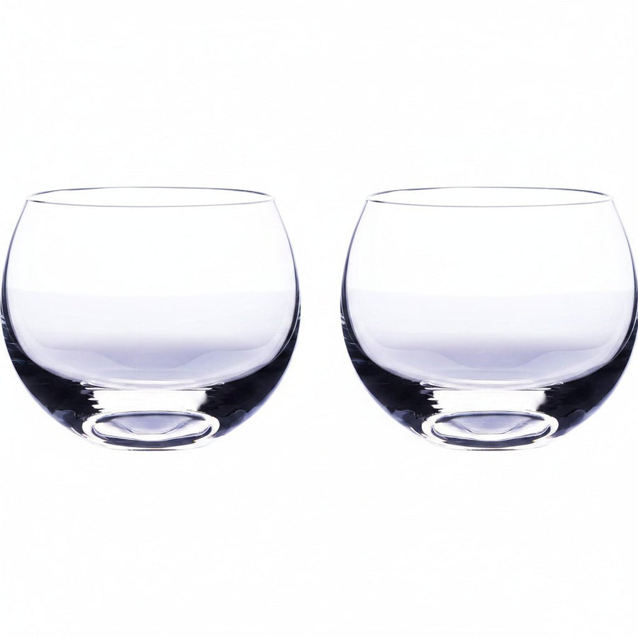 Stemless Gin Glasses by Lunar Oceans, Handmade Crystalline Glass 400ml, Set of 2 Gift Set - liquidation.store