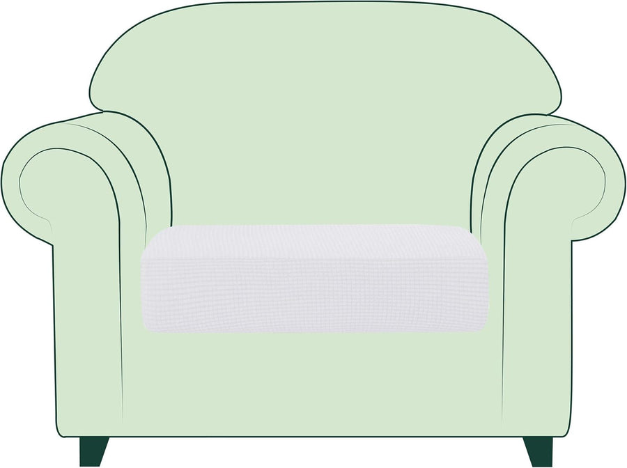 Stretch Seat Slipcover for Armchair - White - liquidation.store