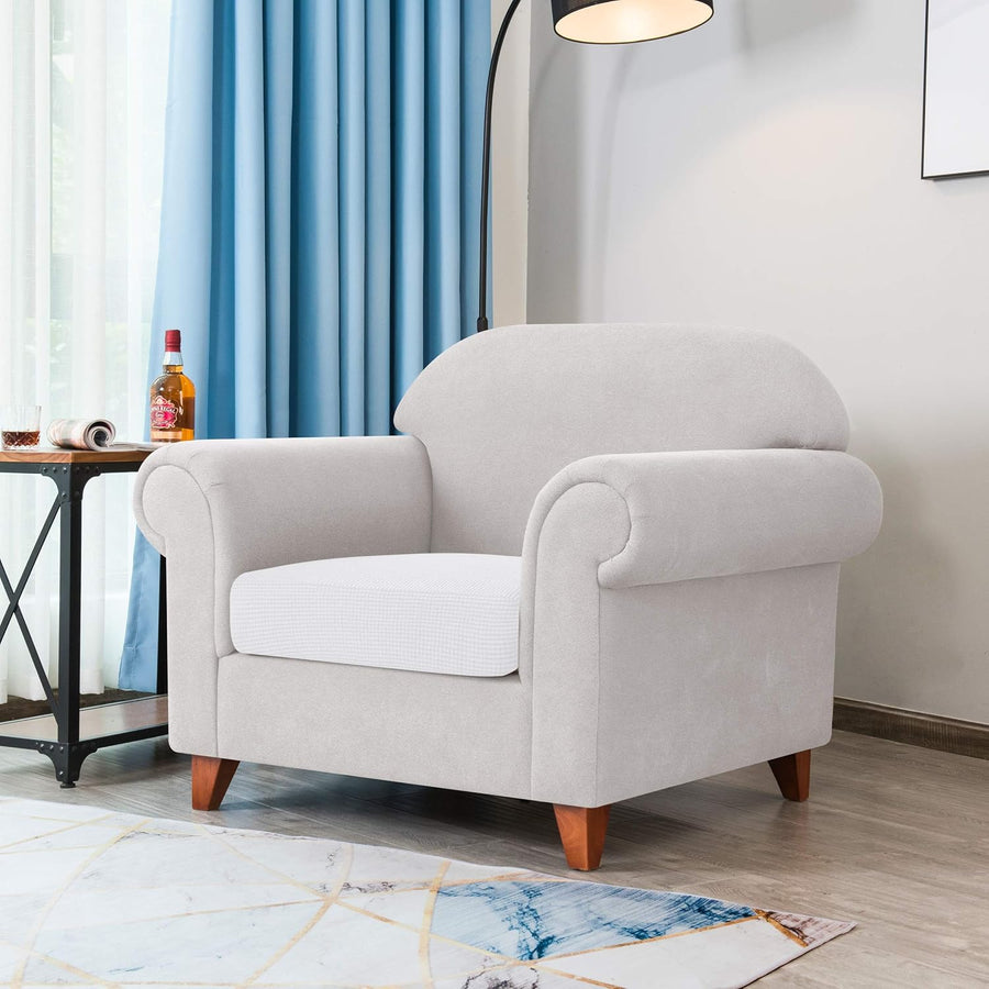Stretch Seat Slipcover for Armchair - White - liquidation.store