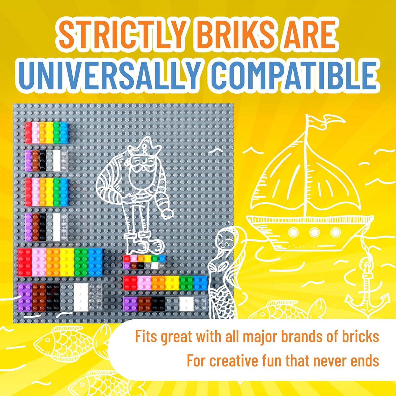 Strictly Briks 12 Colour 336 Piece Loose Building Brik Set - liquidation.store