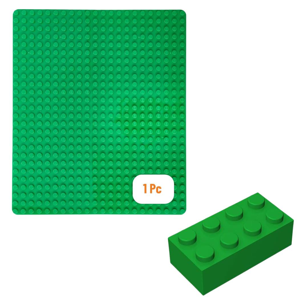 Strictly Briks Baseplate & 16 Piece Brick Set - Green - liquidation.store