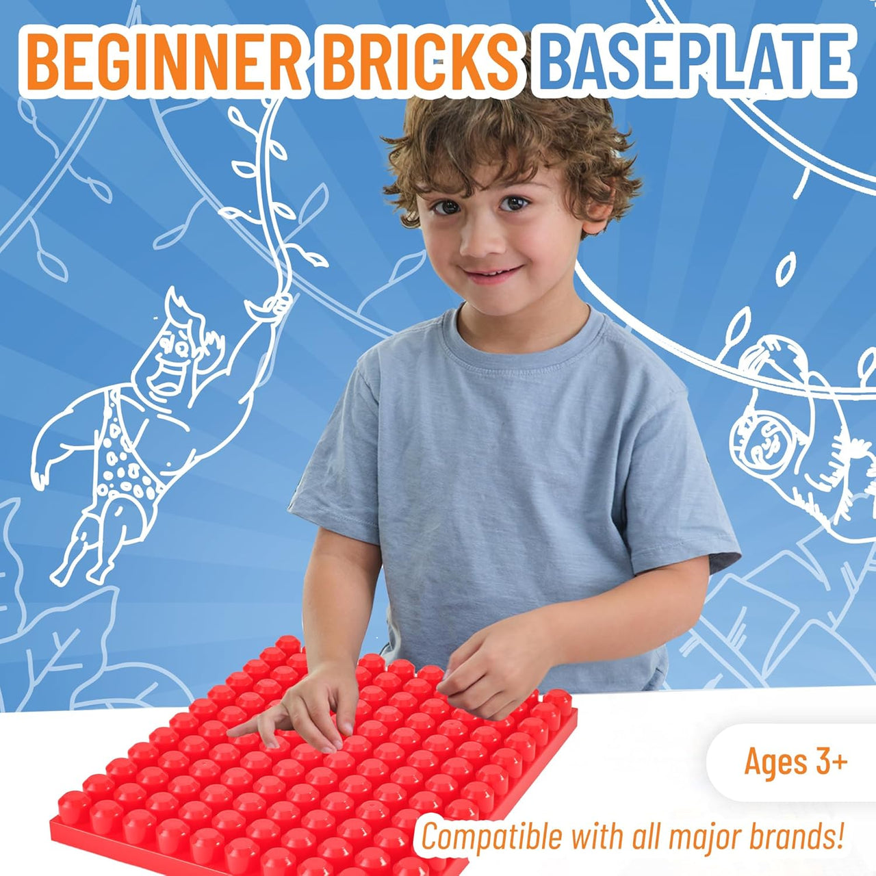 Strictly Briks Beginner Briks Baseplate 12.5"x15" - Red - liquidation.store