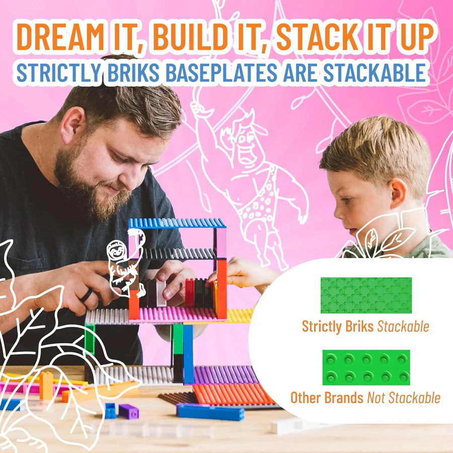 Strictly Briks Starter Kit - 672 Pieces & 3 Baseplates