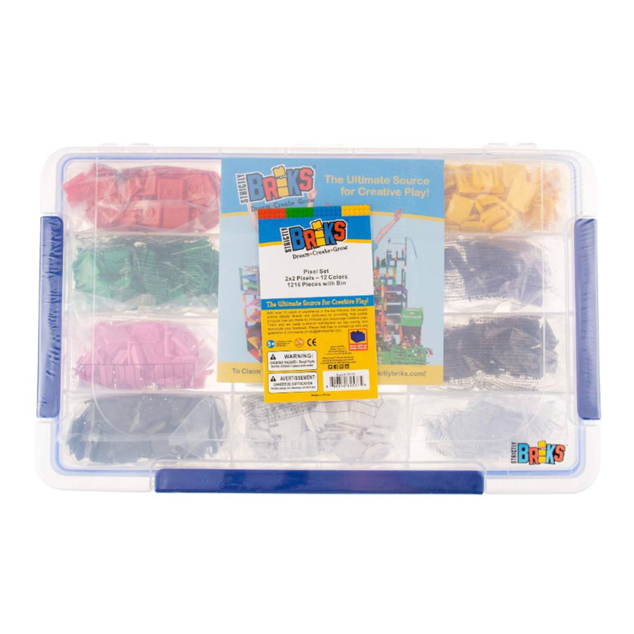 Strictly Briks Classic Bricks - 1216 Pieces, 12 Colours, 2x2 Pixels - liquidation.store