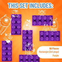 Thumbnail for Strictly Briks Classic Building Bricks 96 Piece 2x4in - Purple - liquidation.store