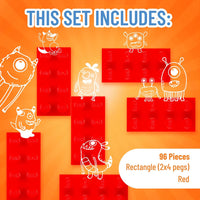 Thumbnail for Strictly Briks Classic Building Bricks 96 Piece 2x4in - Red - liquidation.store
