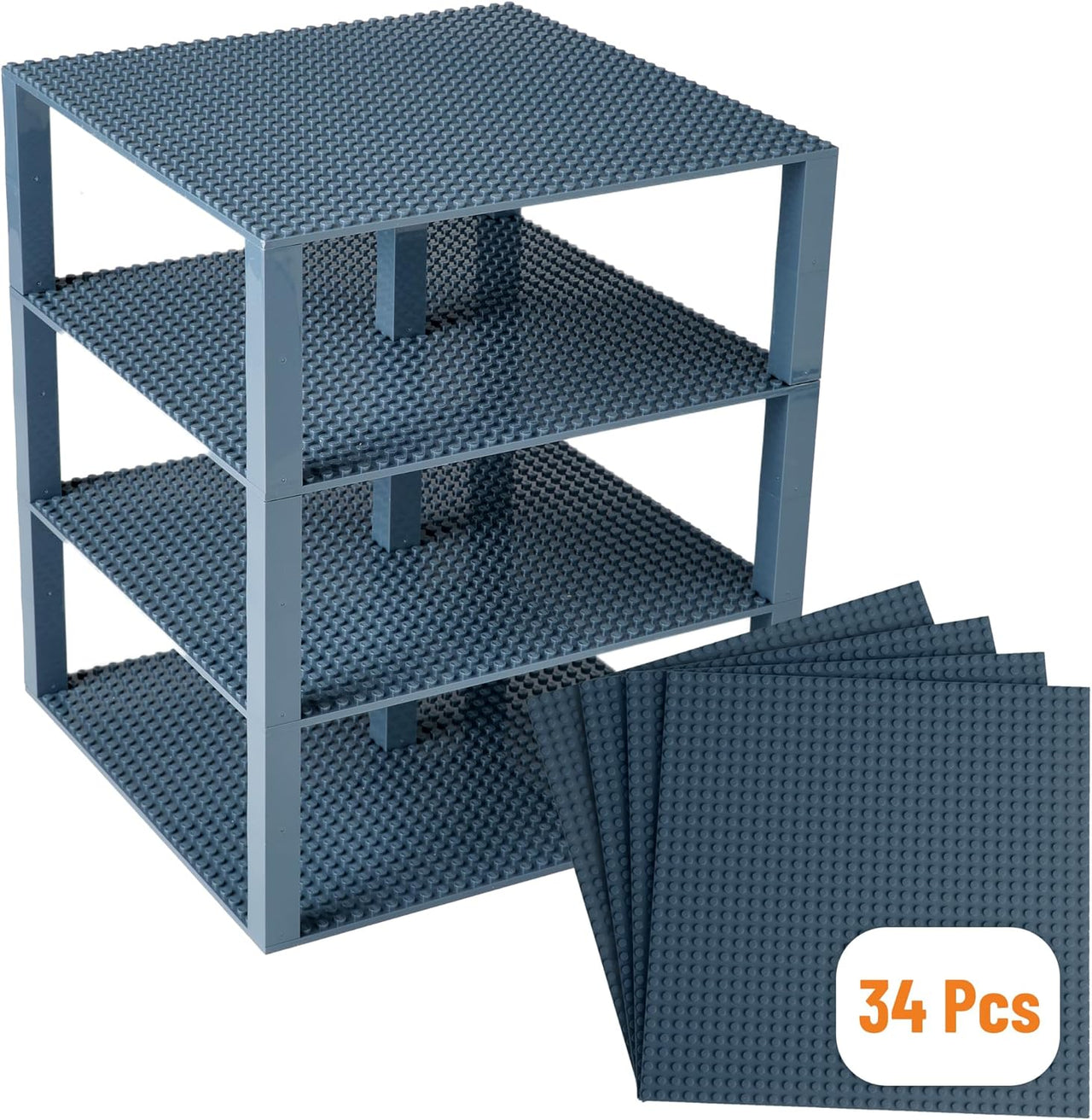 Strictly Briks Stackable Base Plate Bundle - 30 5cmx5cm Stackers (Grey) - liquidation.store