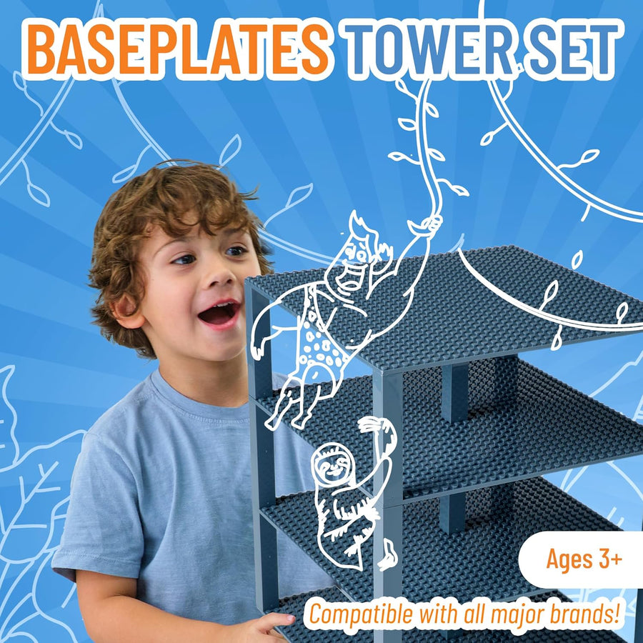 Stackable Black Base Plate Strictly Briks Stackable Base Plates 30 Stackers – liquidation.store