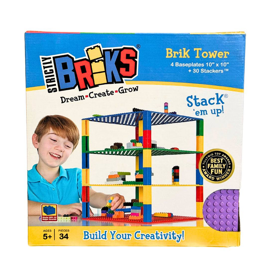 Strictly Briks Stackable Base Plate Tower - 4 Pack 25x25 cm - liquidation.store