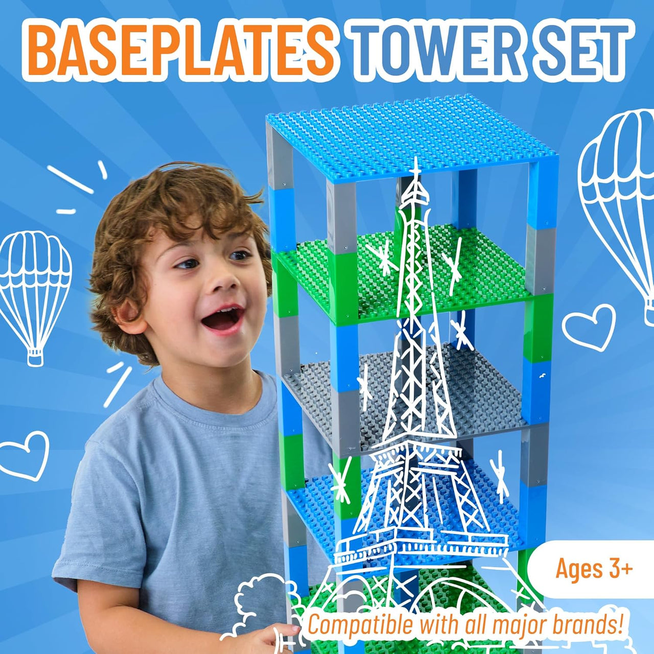 Stackable Black Base Plate Strictly Briks Stackable Baseplates 6 Plates 15cm – liquidation.store