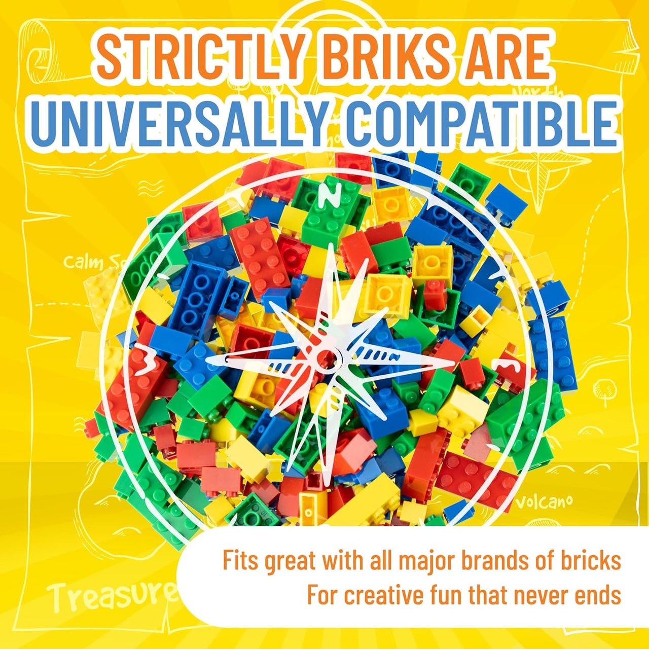 Strictly Briks Toy Building Block, Blue, Green, Red & Yellow - 216 Pieces - liquidation.store