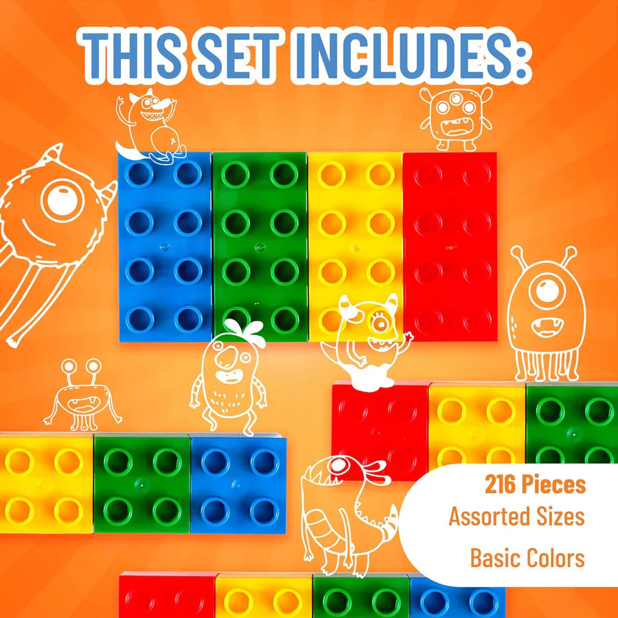 Strictly Briks Toy Building Blocks - 216 Pieces & Baseplate