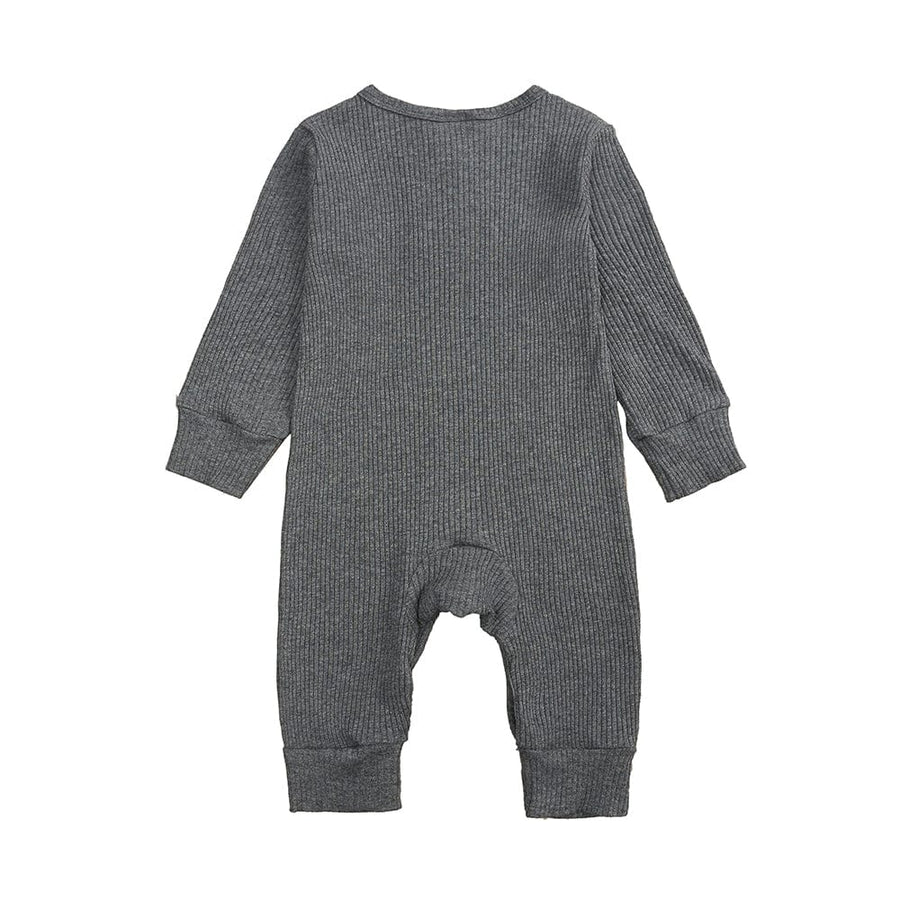Style My Kid Charcoal Henley - Style Baby Sleepsuit (Various Sizes) - liquidation.store