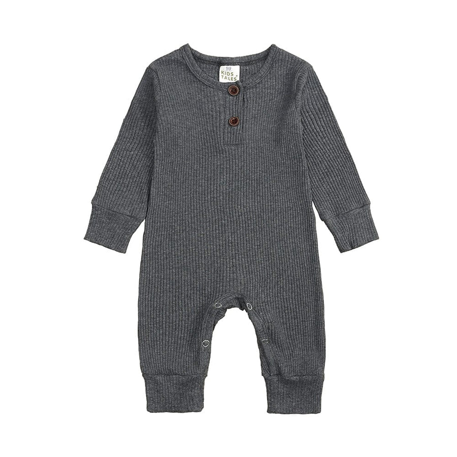 Style My Kid Charcoal Henley - Style Baby Sleepsuit (Various Sizes) - liquidation.store