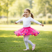 Style My Kid Girls DARK PINK Tulle Pom Pom Tutu Skirt (Various Sizes) - liquidation.store