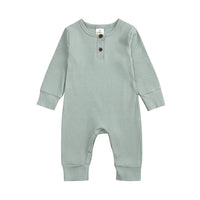 Thumbnail for Style My Kid Sage Green Henley - Style Baby Sleepsuit (Various Sizes) - liquidation.store