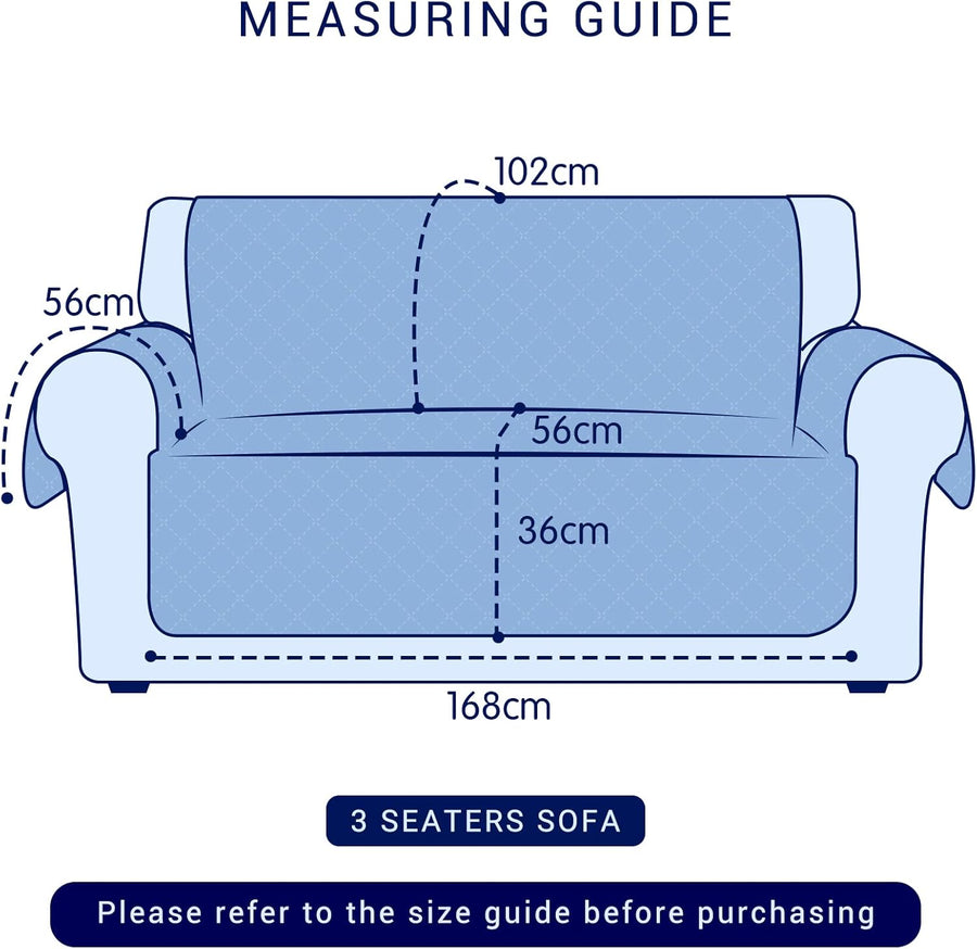 Subrtex Quilted Sofa Cover Reversible Sofa Protector 1,2,3 Seater - (Wine) - liquidation.store