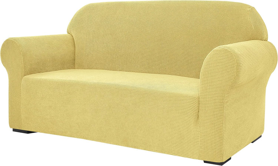 SUBRTEX Thickened Stretch Sofa Cover 1 Piece Cover - Light Yellow - liquidation.store