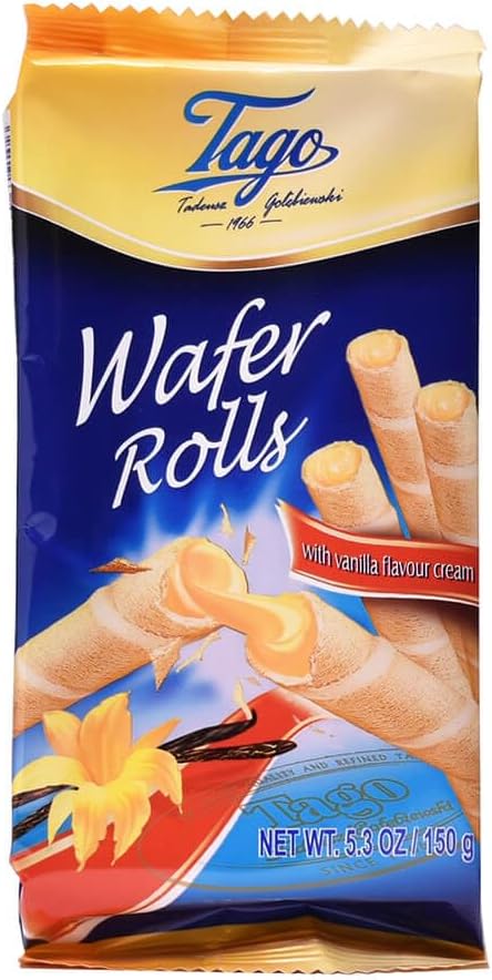 Tago Wafer Rolls with Vanilla Cream - 150g X 12 Packets - liquidation.store