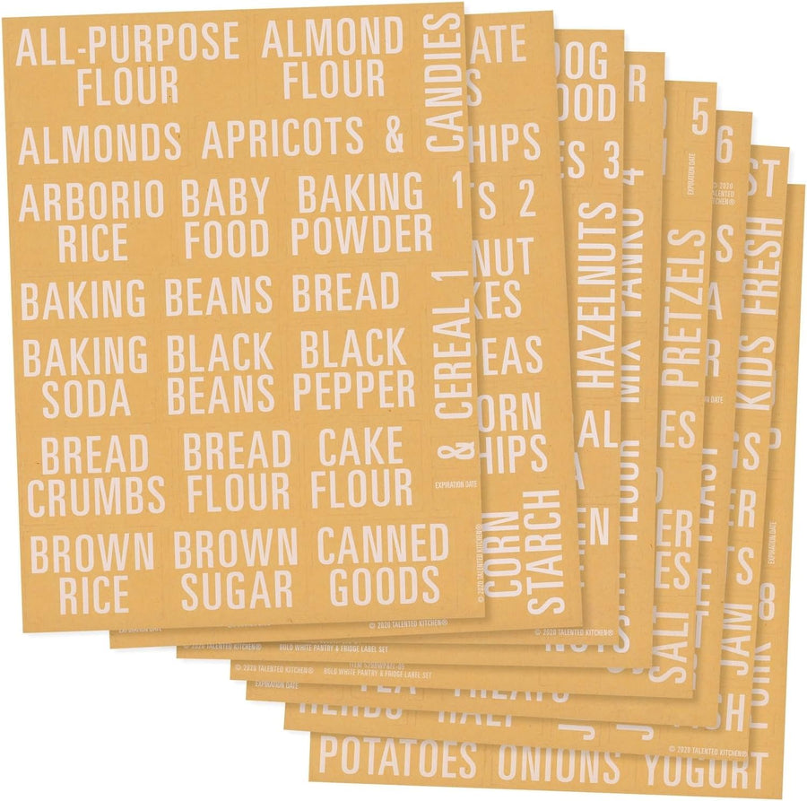 Talented Kitchen 224 Pantry Labels Bold White Pantry & Fridge Labels Set - liquidation.store