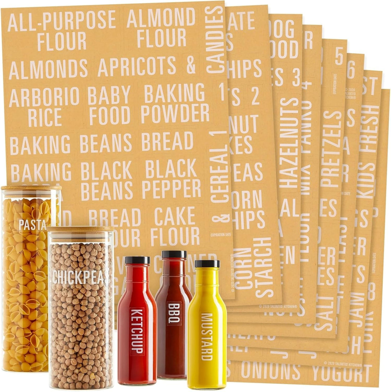 Talented Kitchen 224 Pantry Labels Bold White Pantry & Fridge Labels Set - liquidation.store