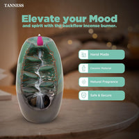 Thumbnail for Tanness Backflow Burner - Incense Ceramic Waterfall Holder with 10 Cones - liquidation.store