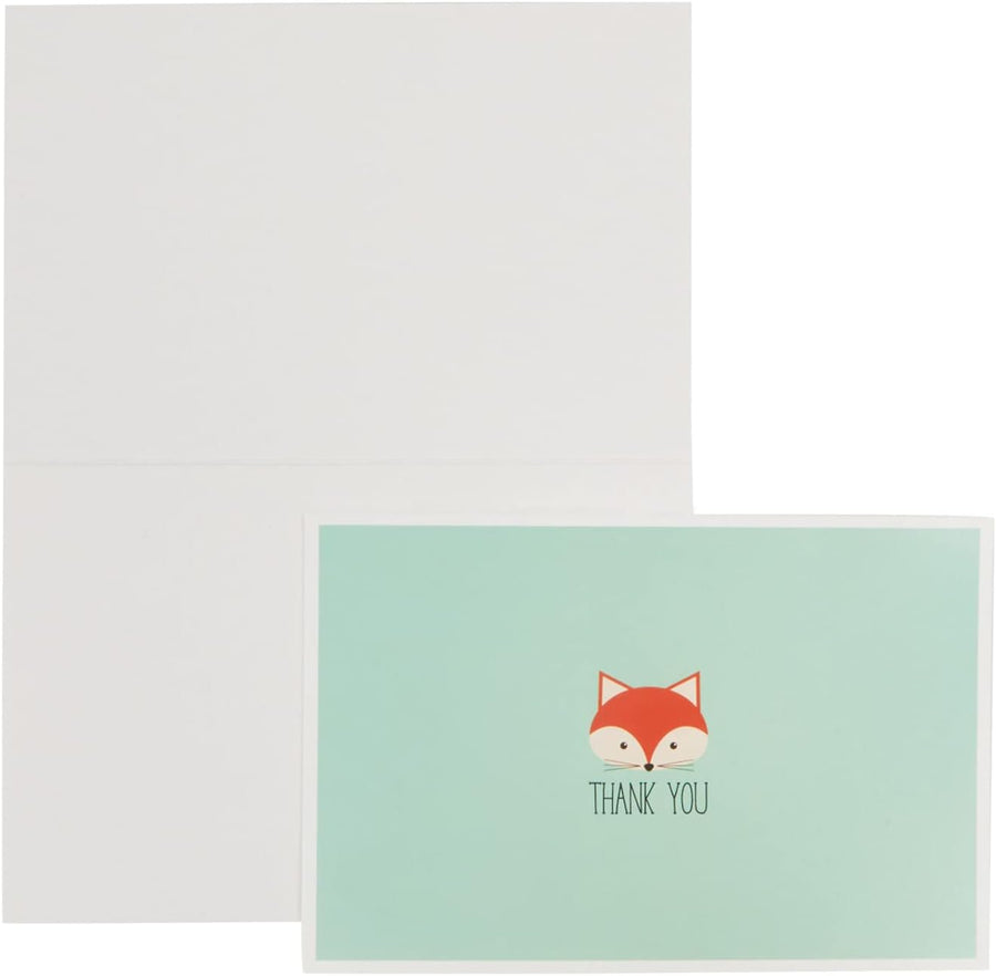Thank You Cards with Envelopes - Fox Designs (4x6in, 48 Pack) - liquidation.store