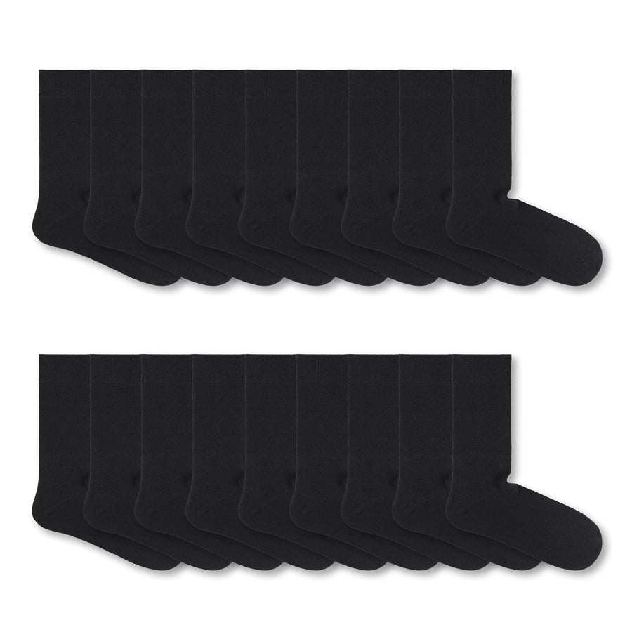 The Fine Black Cotton Sock Collection - 18 pairs - liquidation.store