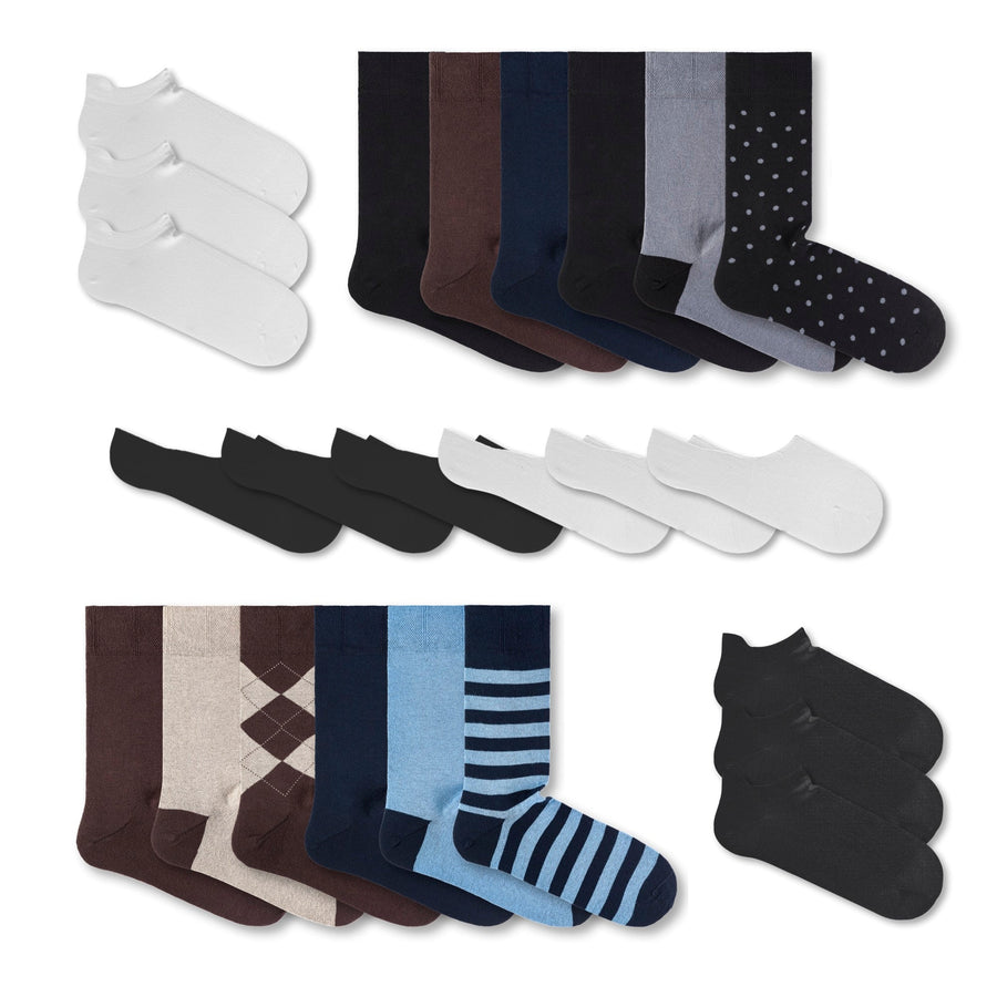 The Four Season Sock Collection - Classic, Ankle & Invisible - 24 pairs - liquidation.store