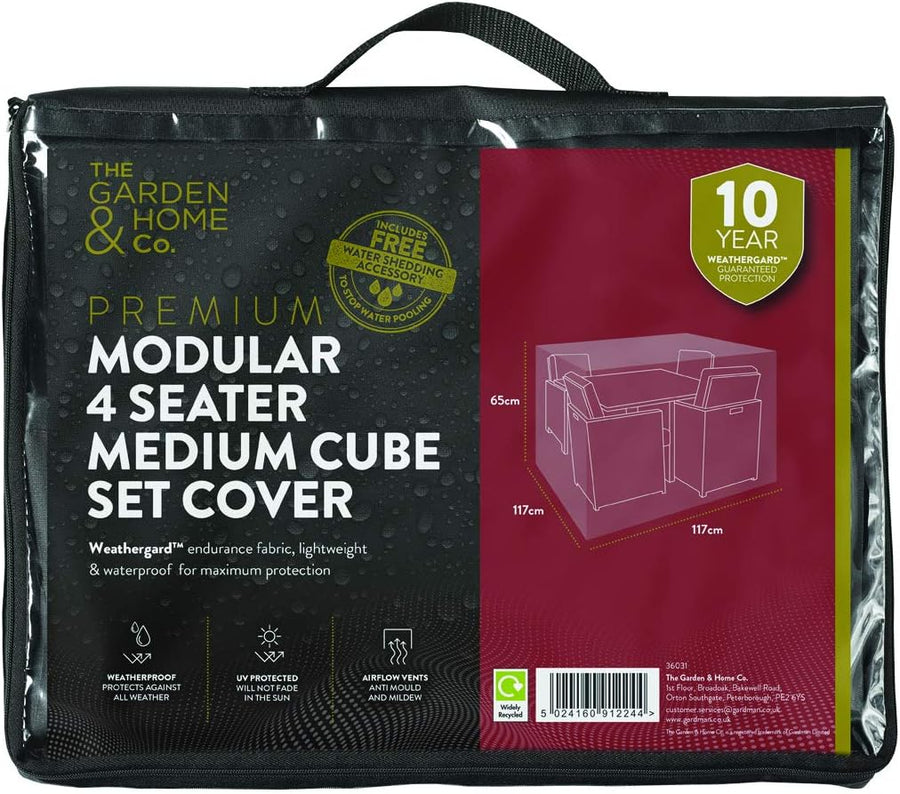 The Garden & Home Co Modular 4 Seater Cube Set Cover - Medium - liquidation.store