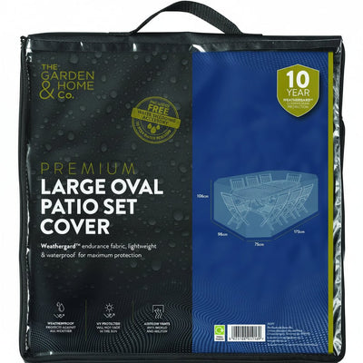 The Garden & Home Co Patio Set Cover - Large Oval (Black) - liquidation.store