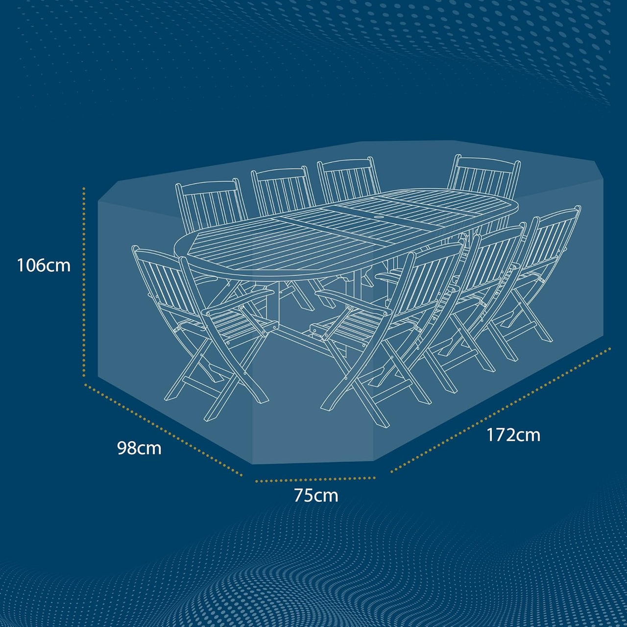 The Garden & Home Co Patio Set Cover - Large Oval (Black) - liquidation.store