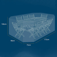 The Garden & Home Co Patio Set Cover - Large Oval (Black) - liquidation.store