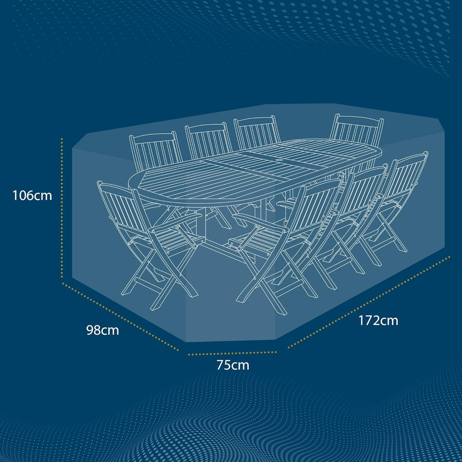 The Garden & Home Co Patio Set Cover - Large Oval (Black) - liquidation.store