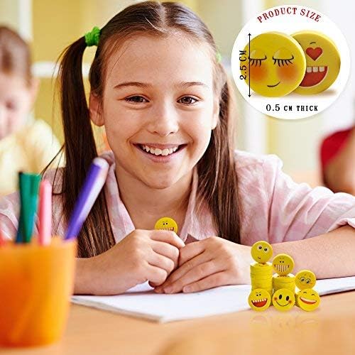 The Twiddlers - 100 Novelty Funny Face Rubber Erasers for Kids & School - liquidation.store