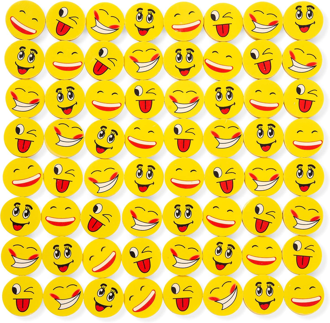 The Twiddlers - 100 Novelty Funny Face Rubber Erasers for Kids & School - liquidation.store